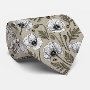 Weißmohn und Ladybugs Krawatte