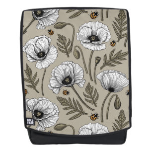 Weißmohn und Ladybugs Rucksack