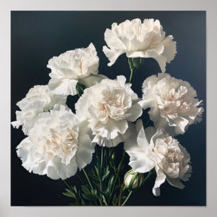 Weißnelken Blume Art Print Poster