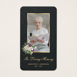 Weißorchid Black Gold Foto Beerdigungskarten