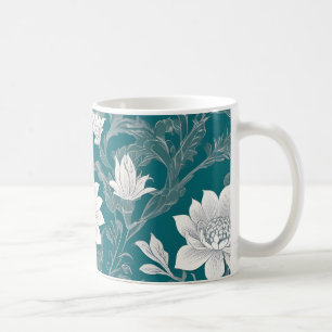 Weißorientalische Blume Kaffeetasse