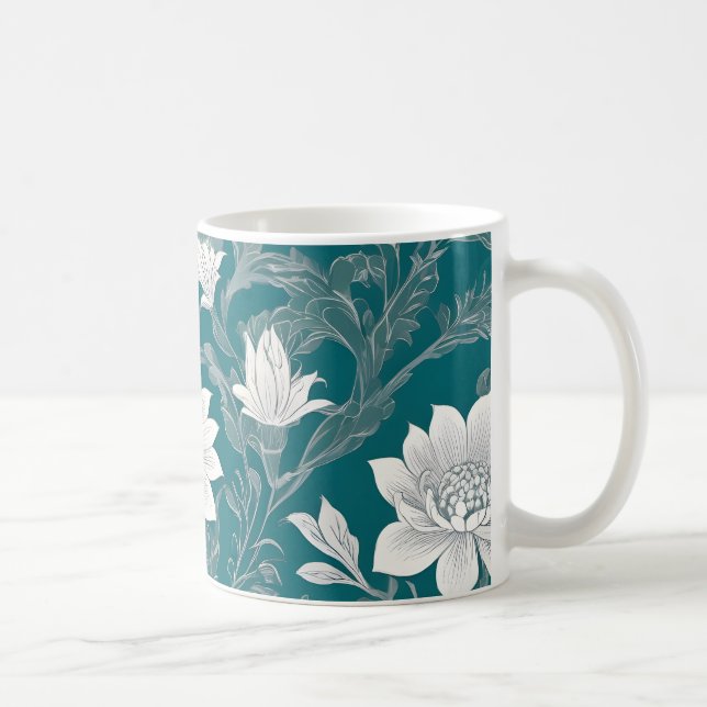 Weißorientalische Blume Kaffeetasse (Rechts)