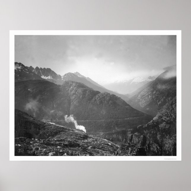 Weißpass Eisenbahn Zug Alaska 1910 Poster (Vorne)