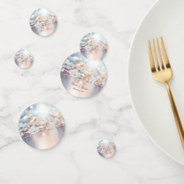 Weißpfirsichblütentisch Confetti Konfetti