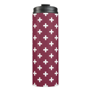 Weißpolka kreuzt auf Maulbeere Thermosbecher