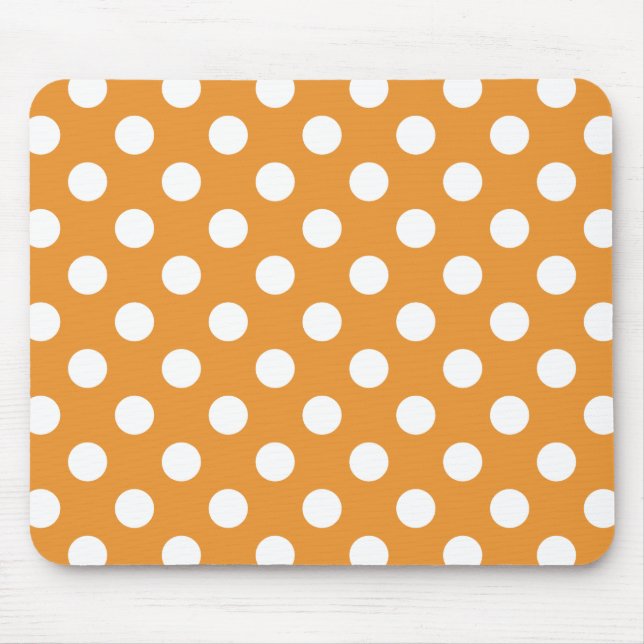Weißpolka-Punkte auf Bernstein Mousepad (Vorne)