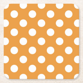 Weißpolka-Punkte auf Bernstein Rechteckiger Pappuntersetzer