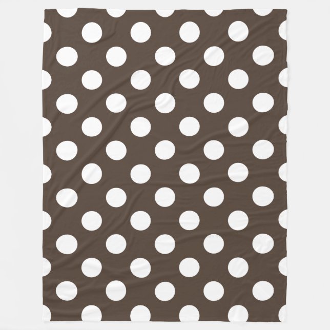 Weißpolka-Punkte auf braun Fleecedecke (Vorderseite)