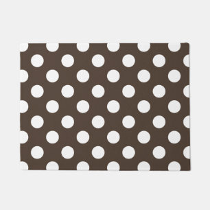 Weißpolka-Punkte auf braun Fußmatte