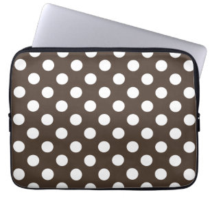 Weißpolka-Punkte auf braun Laptopschutzhülle