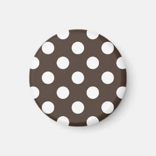 Weißpolka-Punkte auf braun Magnet