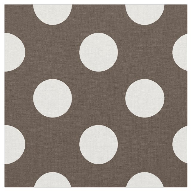 Weißpolka-Punkte auf braun Stoff (Nahaufnahme)