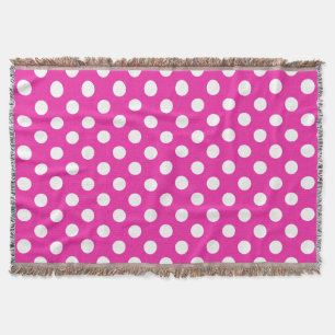 Weißpolka-Punkte auf Fuchsia Decke