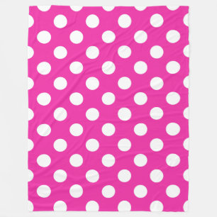 Weißpolka-Punkte auf Fuchsia Fleecedecke