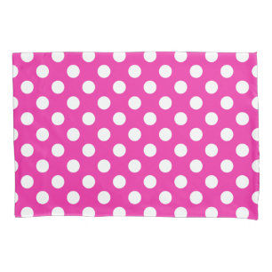 Weißpolka-Punkte auf Fuchsia Kissenbezug