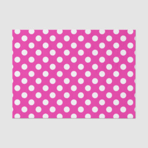Weißpolka-Punkte auf Fuchsia Seidenpapier