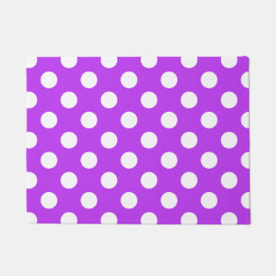 Weißpolka Punkte auf leuchtend lila Fußmatte