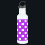 Weißpolka Punkte auf leuchtend lila Trinkflasche<br><div class="desc">Weißpolka Punkte auf leuchtend lila</div>