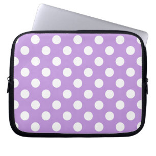 Weißpolka-Punkte auf Lila Laptopschutzhülle