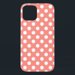 Weißpolka-Punkte auf Pfirsich Case-Mate iPhone Hülle<br><div class="desc">Weißpolka-Punkte auf Pfirsich</div>
