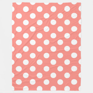 Weißpolka-Punkte auf Pfirsich Fleecedecke