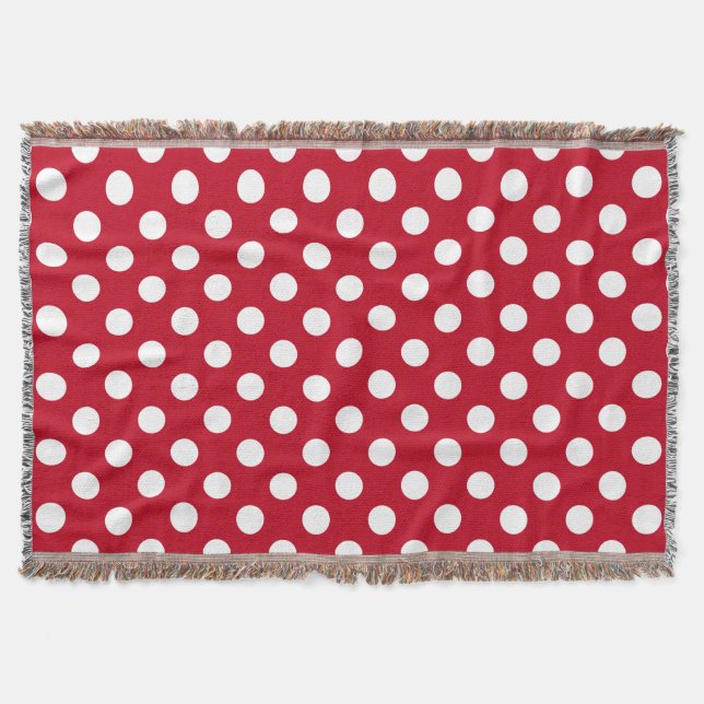 Weißpolka Punkte auf rot Decke (Vorderseite)