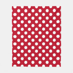 Weißpolka Punkte auf rot Fleecedecke