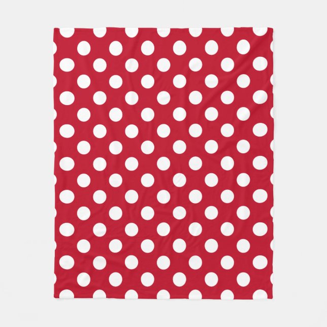 Weißpolka Punkte auf rot Fleecedecke (Vorderseite)