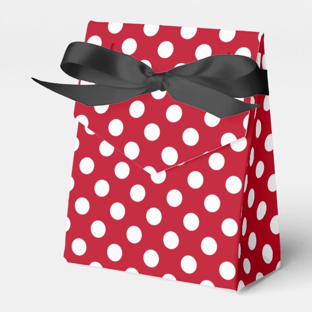 Weißpolka Punkte auf rot Geschenkschachtel (Vorderseite)