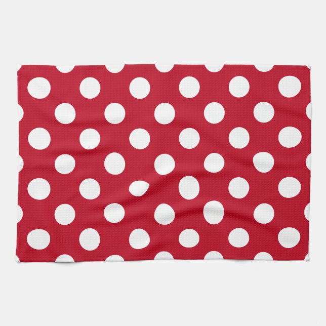 Weißpolka Punkte auf rot Handtuch (Horizontal)
