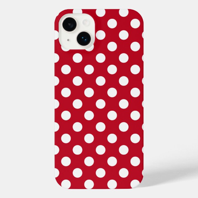 Weißpolka Punkte auf rot iPhone Hülle (Rückseite)