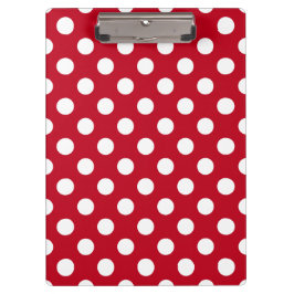 Weißpolka Punkte auf rot Klemmbrett