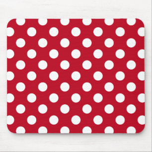Weißpolka Punkte auf rot Mousepad