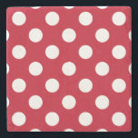 Weißpolka Punkte auf rot Steinuntersetzer<br><div class="desc">Weißpolka Punkte auf rot</div>