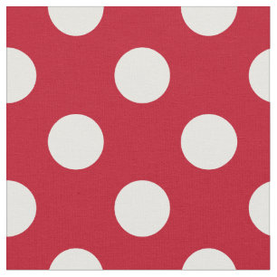 Weißpolka Punkte auf rot Stoff