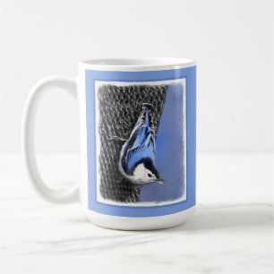 Weißreißer Nuthatch Malerei Original Vogelkunst Kaffeetasse