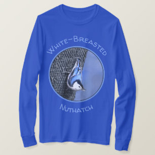 Weißreißer Nuthatch Malerei Original Vogelkunst T-Shirt