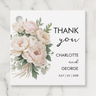 Weißrosa Erdnüsse blühende rustikale Gastgeschenke Geschenkanhänger