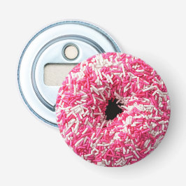 Weißrosa Sprinklen Donut Flaschenöffner
