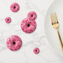 Weißrosa Sprinklen Donut