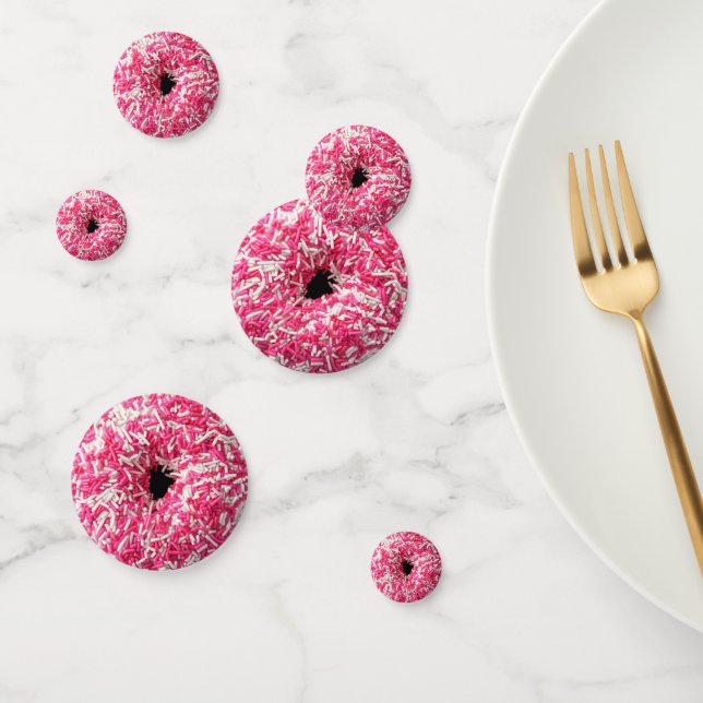 Weißrosa Sprinklen Donut Konfetti (Gruppe)