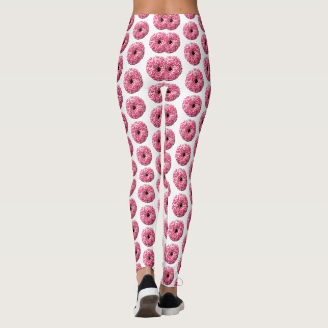 Weißrosa Sprinklen Donut Leggings (Rückseite)