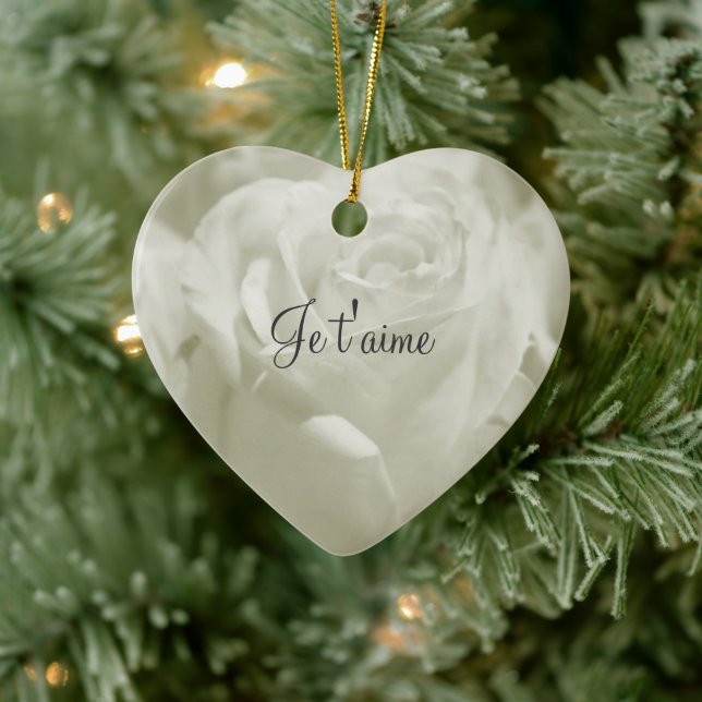 Weißrose Französische Liebe Valentine Ornament (Baum)