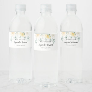 Weißrosen-Brautparty Hochzeitswasserflasche Wasserflaschenetikett