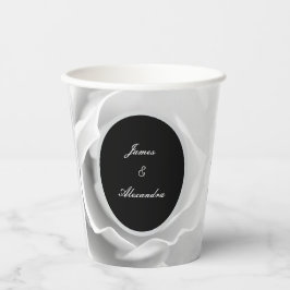 Weißrosen| Elegantes modernes Blumendesign Pappbecher