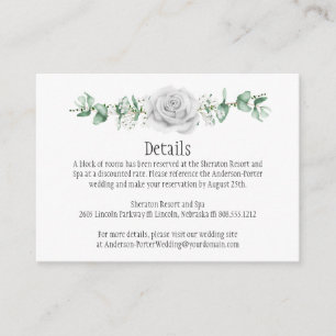 Weißrosen Eukalyptus - Detailverschlusskarten Begleitkarte