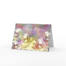 Weißrosen mit pastellfarbenen Effekten