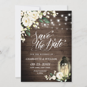 Weißrosenstraße Rustikale Holzhochzeit Save The Date