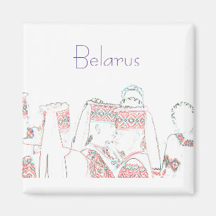 Weißrussisches Nationales Volkstrachten-Skizzenmag Magnet