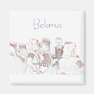 Weißrussisches Nationales Volkstrachten-Skizzenmag Magnet
